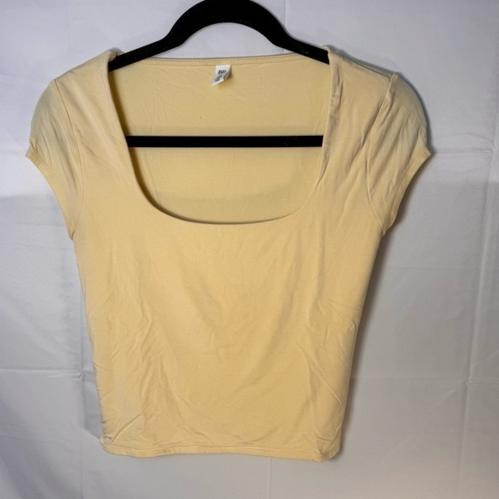 BP Light Yellow Short Sleeve Top